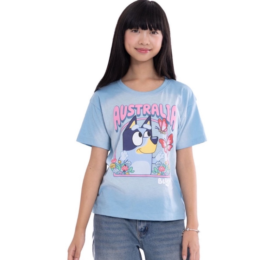Bluey Light Blue Australia Graphic Tee